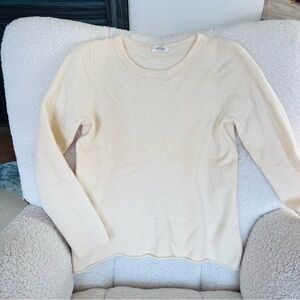 Girls 100% Cashmere Cream Long Sleeve Sweater